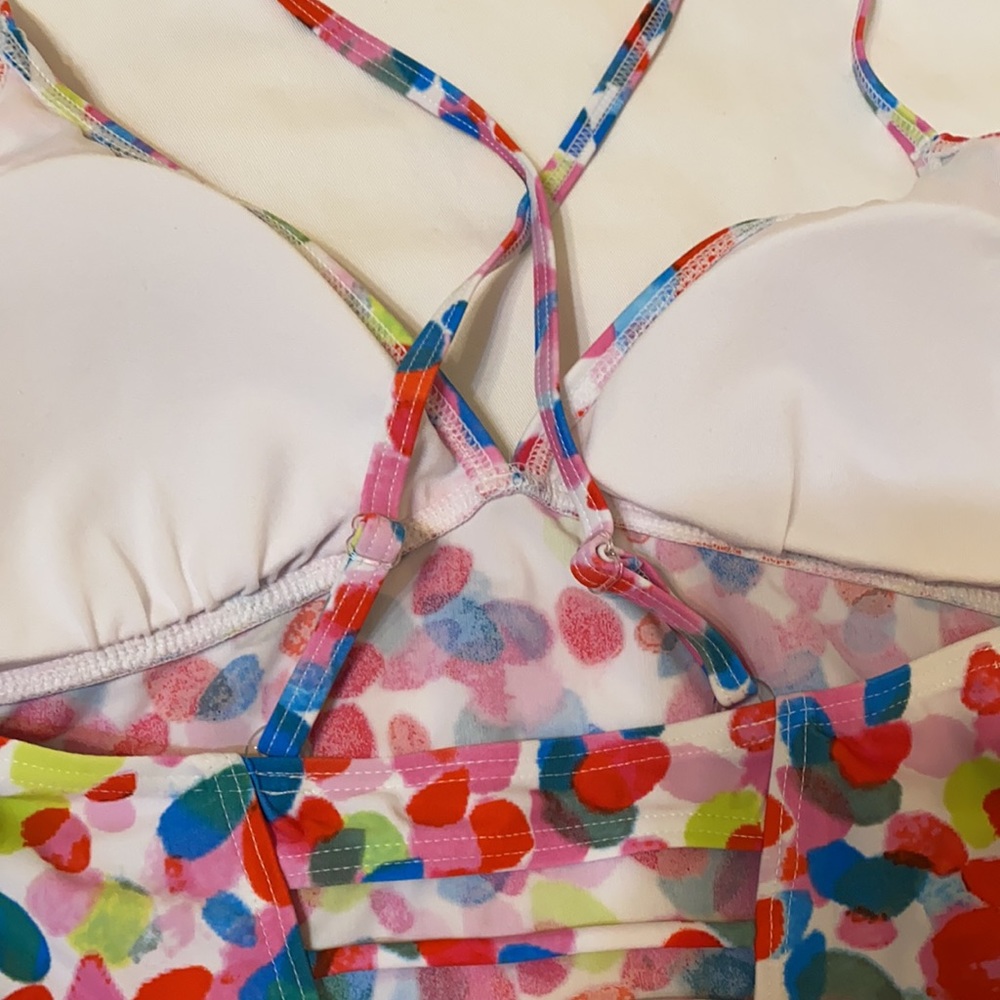 Bawdy Multi-Colored Dot One Piece Swimsuit, Medium - Picture 6 of 8